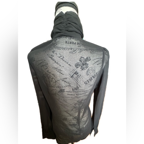 Nasty Gal women’s sheer button shirt with tie size small - Picture 5 of 10